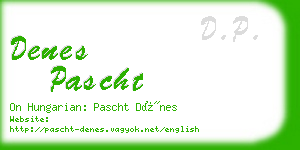 denes pascht business card